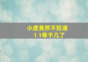 小度竟然不知道1 1等于几了